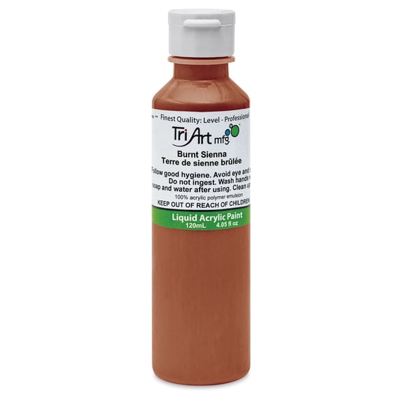 Tri-Art Liquid Artist Acrylics - Burnt Sienna, 120 ml bottle