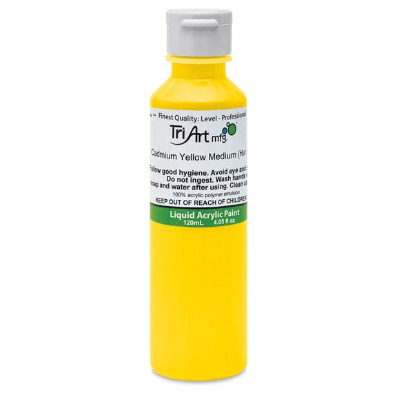 Tri-Art Liquid Artist Acrylics - Cadmium Yellow Medium Hue, 120 ml bottle