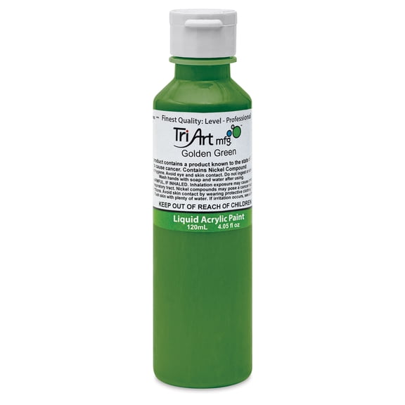 Tri-Art Liquid Artist Acrylics - Golden Green, 120 ml bottle