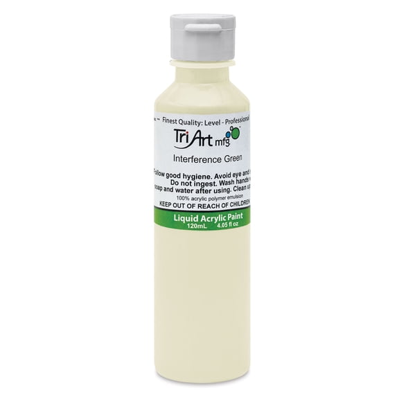 Tri-Art Liquid Artist Acrylics - Interference Green, 120 ml bottle
