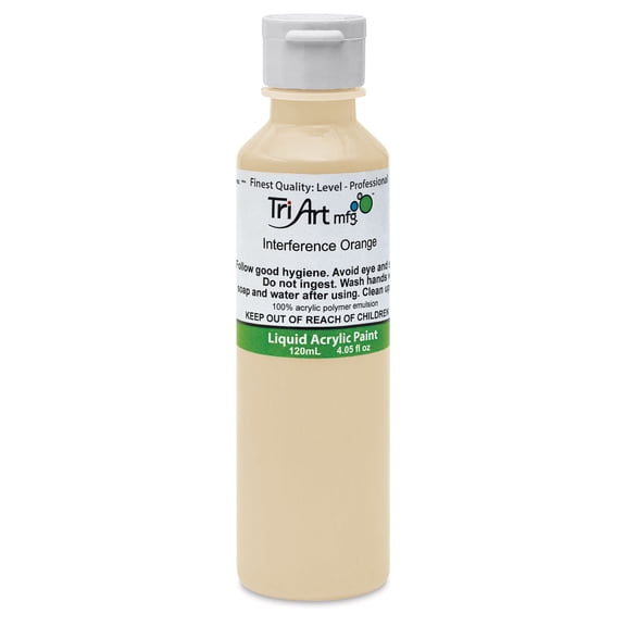 Tri-Art Liquid Artist Acrylics - Interference Orange, 120 ml bottle