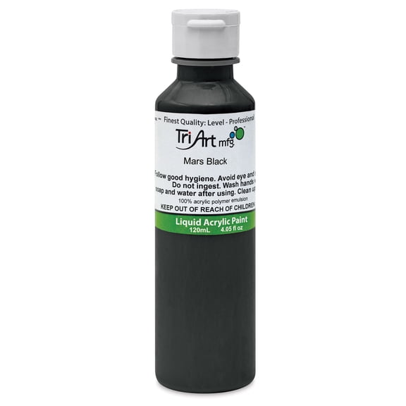 Tri-Art Liquid Artist Acrylics - Mars Black, 120 ml bottle