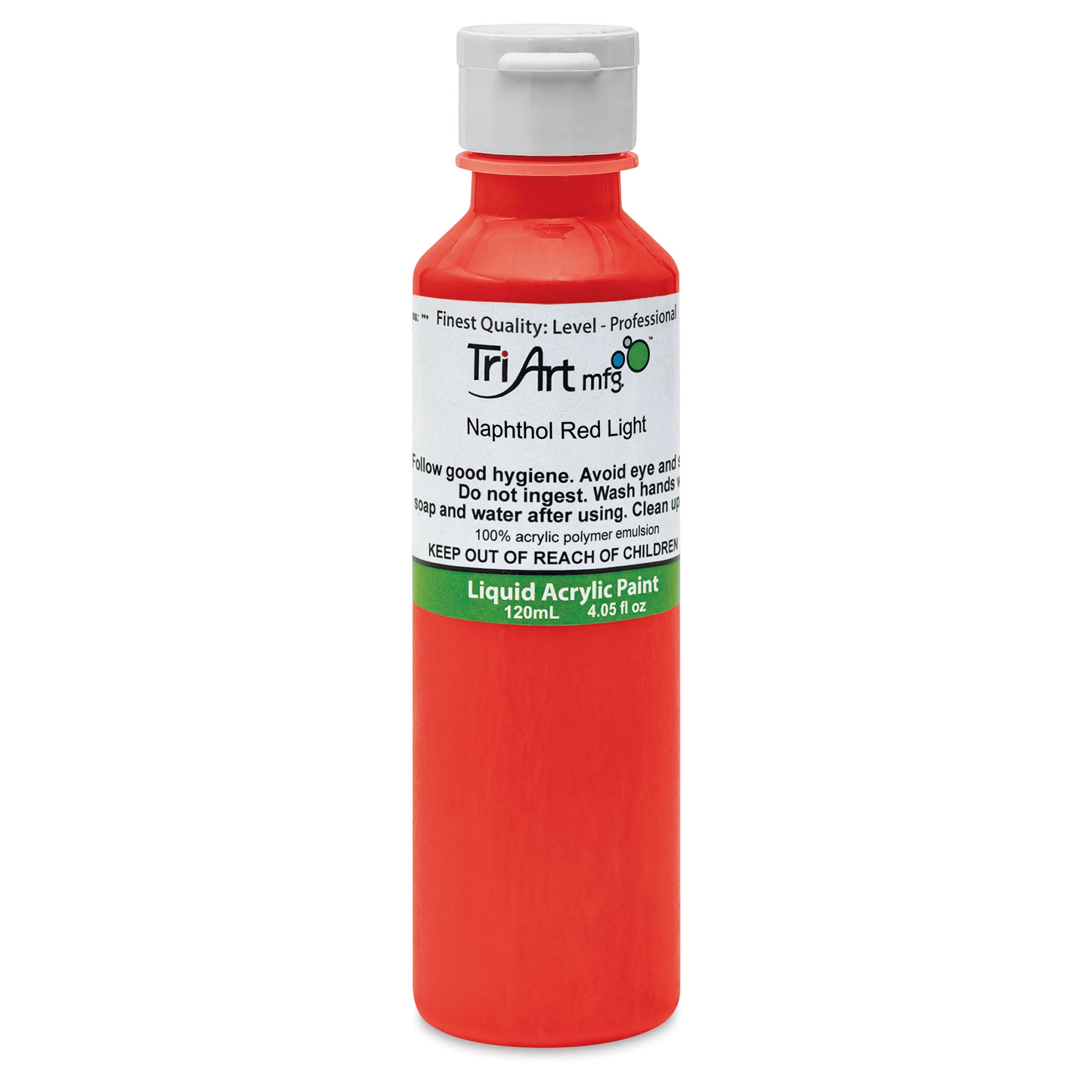 Tri-Art Liquid Artist Acrylics - Naphthol Red Light, 120 ml bottle