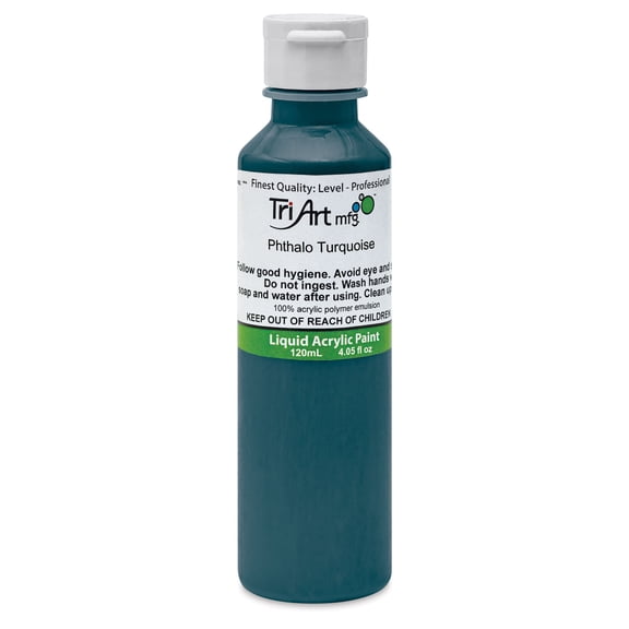 Tri-Art Liquid Artist Acrylics - Phthalo Turquoise, 120 ml bottle