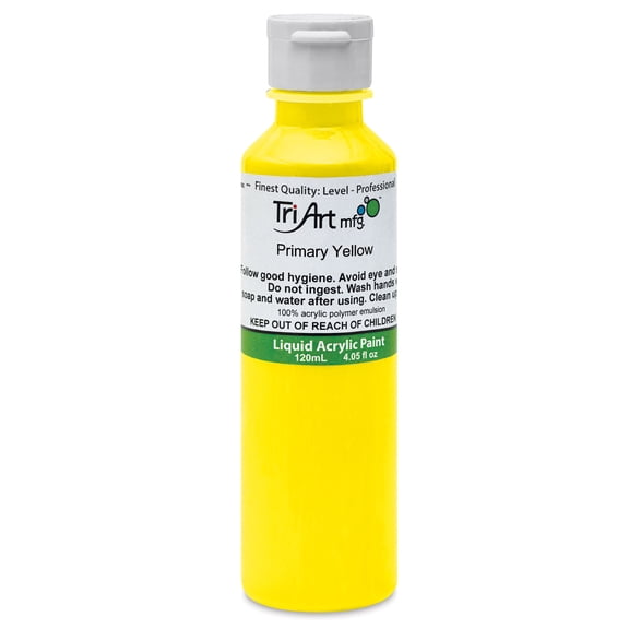 Tri-Art Liquid Artist Acrylics - Primary Yellow, 120 ml bottle