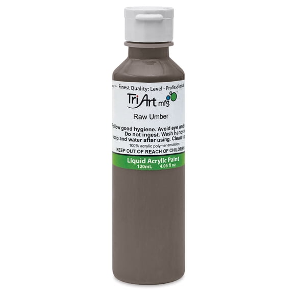 Tri-Art Liquid Artist Acrylics - Raw Umber, 120 ml bottle