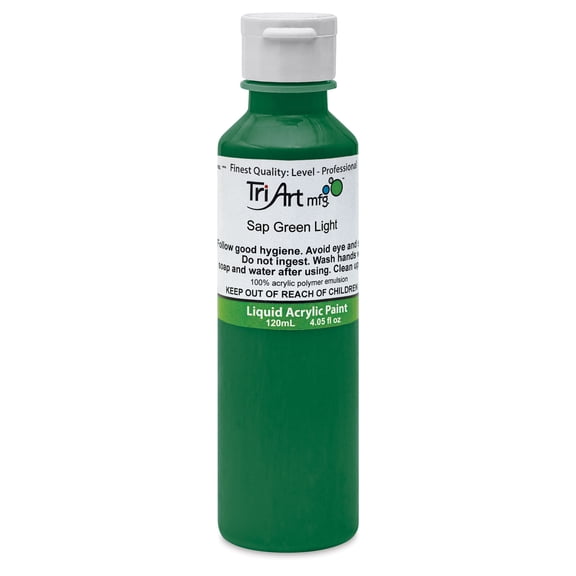 Tri-Art Liquid Artist Acrylics - Sap Green Light, 120 ml bottle