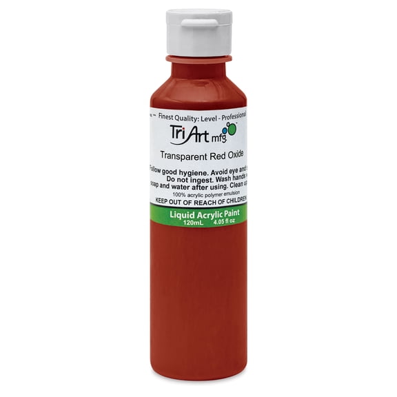 Tri-Art Liquid Artist Acrylics - Transparent Red Oxide, 120 ml bottle
