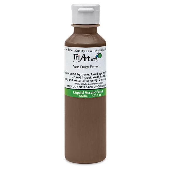 Tri-Art Liquid Artist Acrylics - Van Dyke Brown, 120 ml bottle