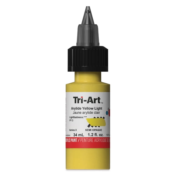 Tri-Art Low-Viscosity Artist Acrylic - Arylide Yellow Light, 34 ml Tube
