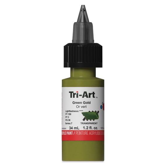 Tri-Art Low-Viscosity Artist Acrylic - Green Gold, 34 ml Tube