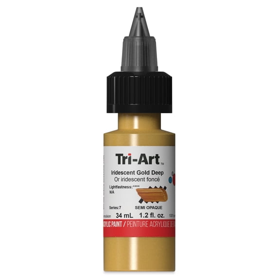 Tri-Art Low-Viscosity Artist Acrylic - Iridescent Gold Deep, 34 ml Tube