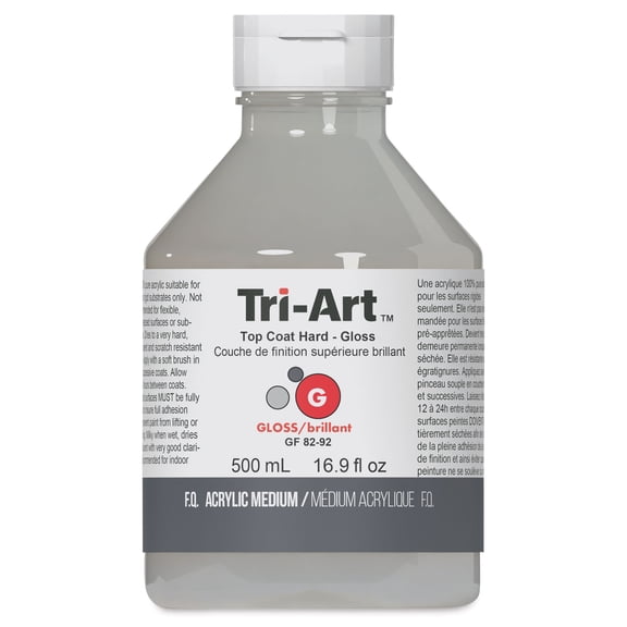 Tri-Art Top Coat Medium - Hard Gloss, 17 oz, Bottle