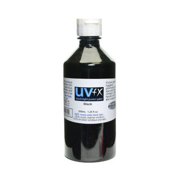 Tri-Art UVFX Black Light Poster Paint - Black, 250 ml