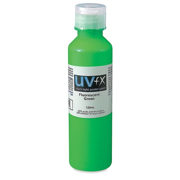 Tri-Art UVFX Black Light Poster Paint - Fluorescent Green, 120 ml