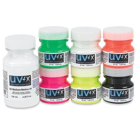Tri-Art UVFX Black Light Poster Paint Sampler Set - 37 ml Bottles