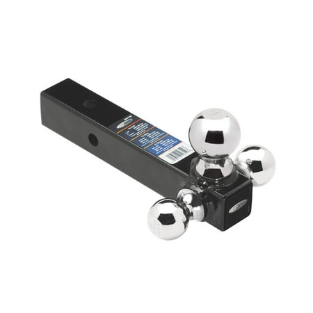 Draw-Tite Tri-Ball Ball Mount – 2" Square Solid Shank with Chrome 1-7/8", 2", and 2-5/16" Balls