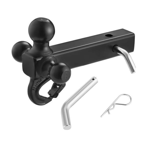 Tri-Ball Trailer Hitch Mount 1-7/8" 2" & 2-5/16" Ball Size with Hook & Pin Ball Truck Towing Hitch ,Secure All-In-One Ball Hitch