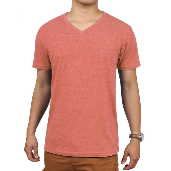 Tri Blend V-Neck T-Shirt Soft Cotton Muscle Slim Fit S-2XL