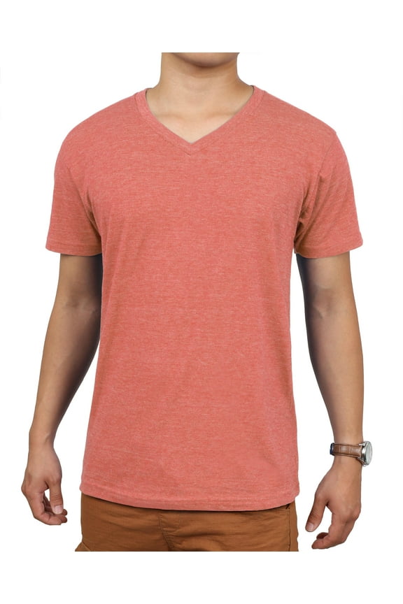 Tri Blend V-Neck T-Shirt Soft Cotton Muscle Slim Fit S-2XL