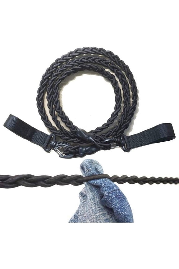 No Hanger Hook Tri-Braided Cord Clothes Line with Straps