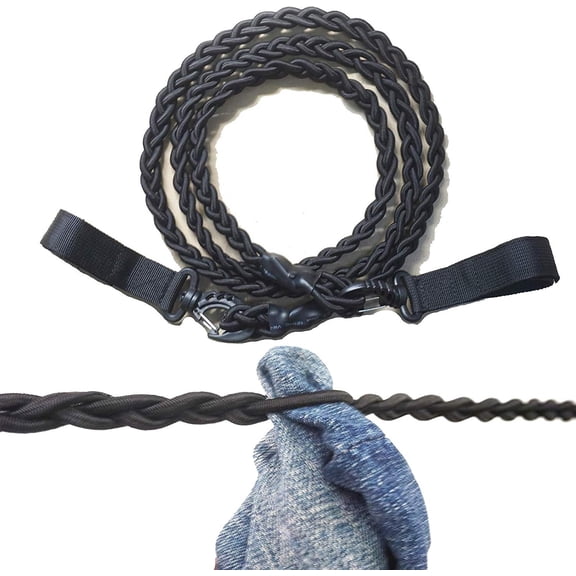 Tri-Braided Cord Travel Clothes Line, Adjustable Bungee Cord Clothesline,Washing Airer Rope, for Hotel,Camping/Laundry Room,Indoor/Outdoor Usage,Dry Clothes Anywhere Without Using pegs.