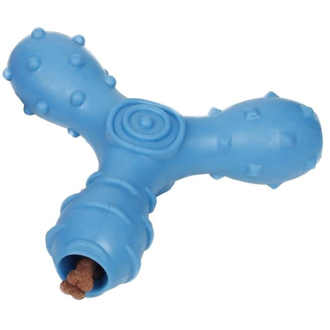 Tri-Chew Treat Dispensing & Chewing Interactive TPR Dog Toy, Blue - One Size