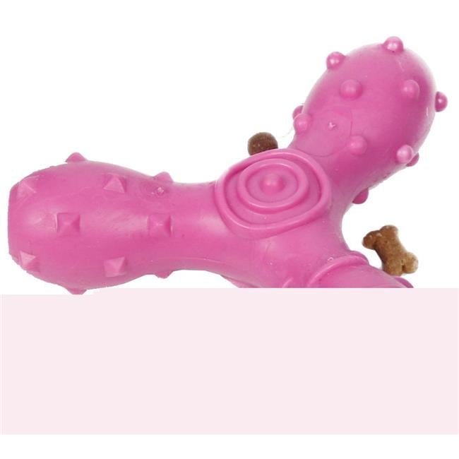 Tri-Chew Treat Dispensing & Chewing Interactive TPR Dog Toy, Pink - One Size