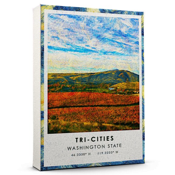 Tri Cities Travel Canvas, Washington State Travel Art Canvas, Tri Cities Travel City Canvas, Travel Artwork Canvas