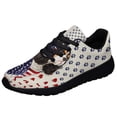 thumbnail image 1 of Tri Color Cavalier King Charles Spaniel Wrapped In American flag Shoes Sneakers Black Size 7, 1 of 7