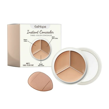 Tri Color Concealer Pot,Color Correcting Concealer for Dark Circles Spots,3 Color Cream Concealer Full Coverage,Foundation Contour Makeup Palettes,under Eye Brightener corrector de ojeras