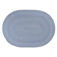 thumbnail image 1 of Tri-Color Farmhouse Braided Rug - Cotton Buffalo Check Blue,White,Gray 2' X 3' Oval, 1 of 3