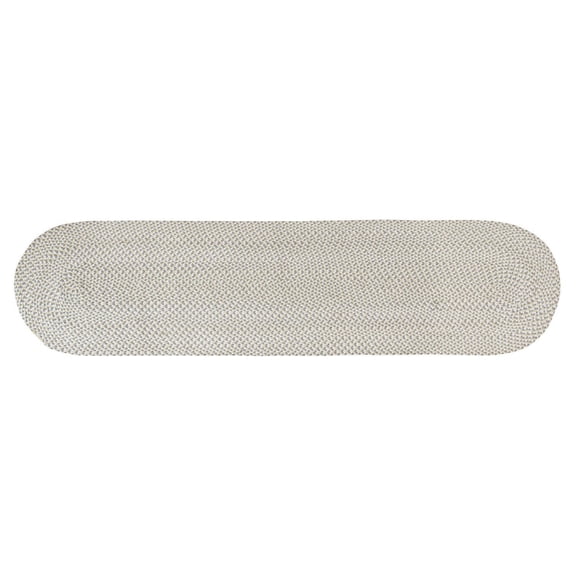 Tri-Color Farmhouse Braided Rug - Cotton Buffalo Check Yellow,White,Gray 2' X 6' Oval