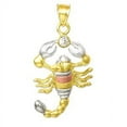 thumbnail image 1 of Tri-Color Gold CZ Scorpion Charm Pendant - 14K, 1 of 1