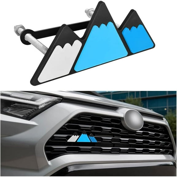 Tri-Color Grille Emblem for Car, 3 Color Snow Mountain Sticker Decoration, Triangle Badge Decal for Auto Bumper, Automotive Exterior Accessories, Universal Fit forTacoma/4Runner/Tundra