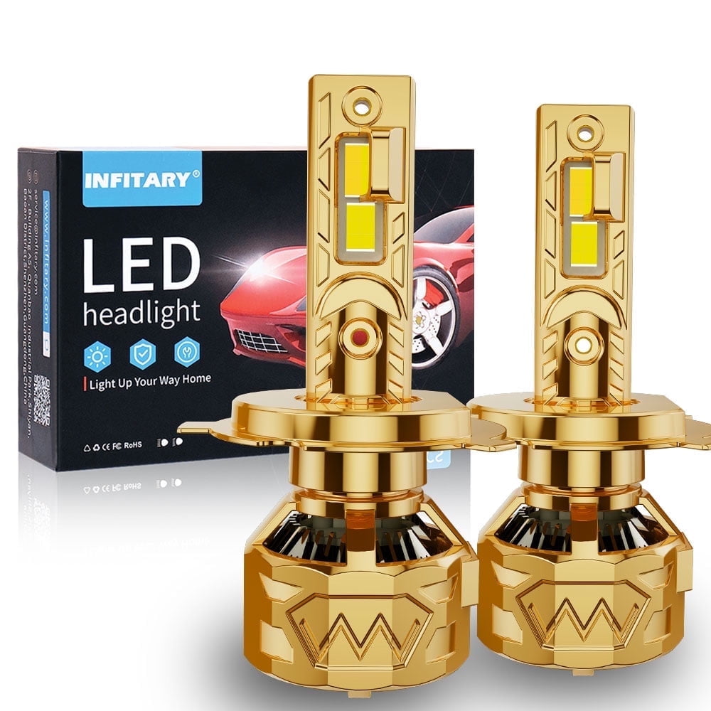 Tri-Color H4 LED Headlight Bulbs - 3-Second Light Temperature Switch ...