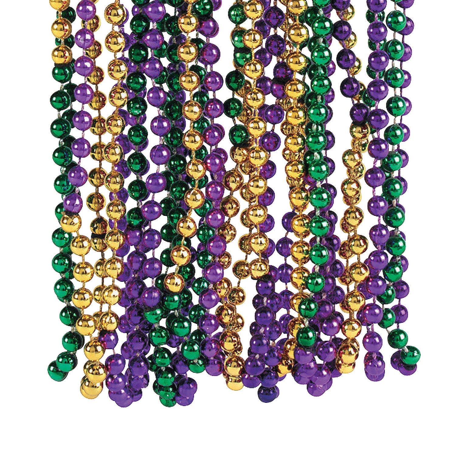 ORIENTAL TRADING COMPANY Tri-Color Mardi Gras Beads (4Dz) - Jewelry - 48 Pieces
