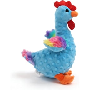 Dog Teeth Cleaning Toy, Knotted Tri Color Rooster with Squeaky Sound, Interactive Pet Toy for Large Dogs Puppies Cats(blue)Q