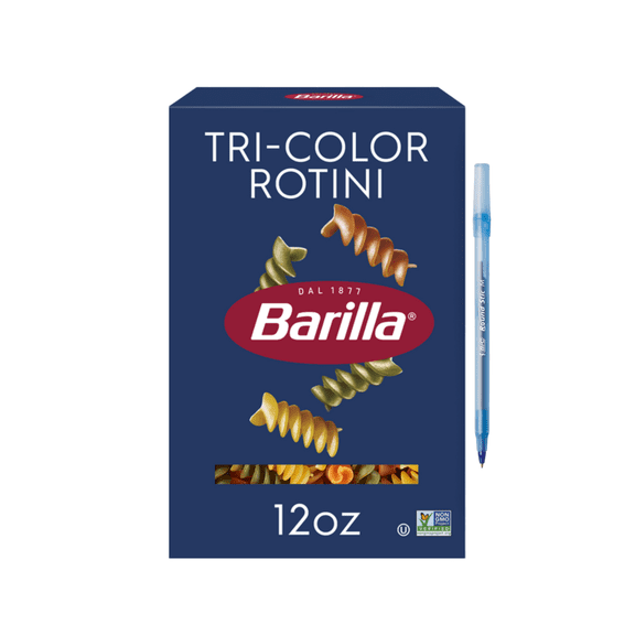 Tri-Color Rotini - Non-GMO Pasta Made with Durum Wheat Semolina & Kosher 12 oz