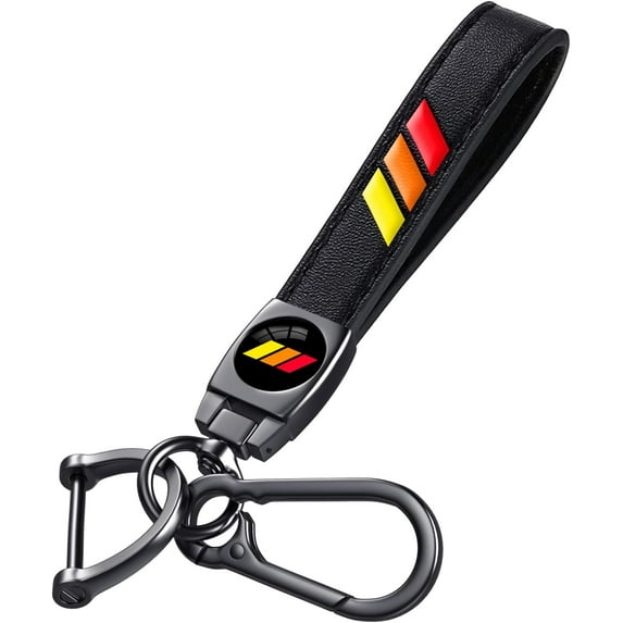 Tri-Color Sports Leather Metal Car Key Chain Keyring Accessories, Keychain Keyring Family Present Car Accessories