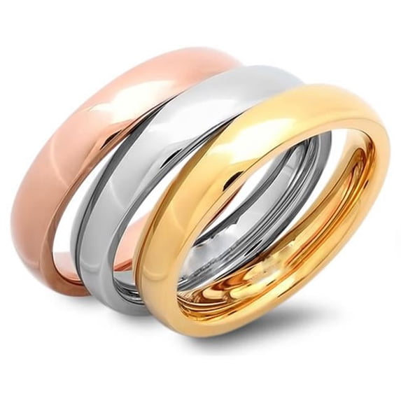 Tri-Color Wedding Band Ring Set wholesale jewelry