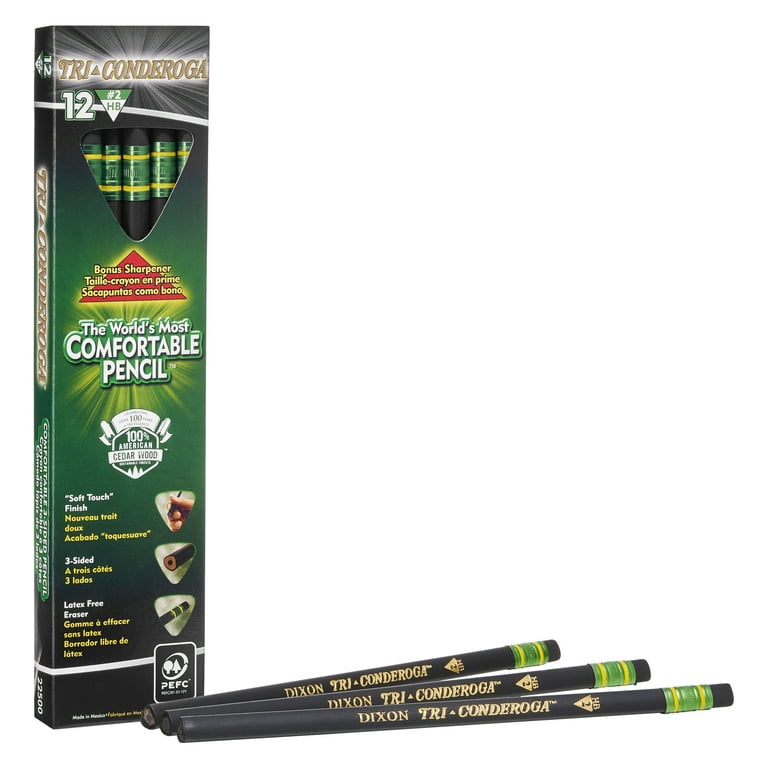 Tri-Conderoga Pencil with Microban Protection, HB (#2), Black Lead, Black Barrel, Dozen Tri-Conderoga Pencil with Microban Protection, HB (#2), Black Lead, Black Barrel, Dozen
