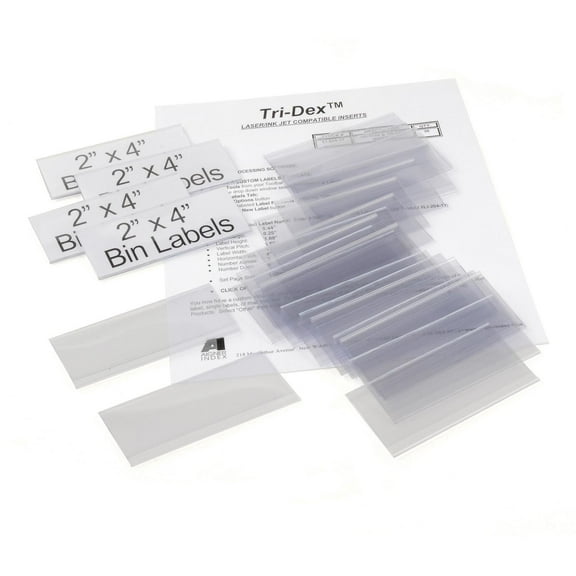 Tri-Dex Label Holder 2" x 4" for Stacking Bin, 25/Pk