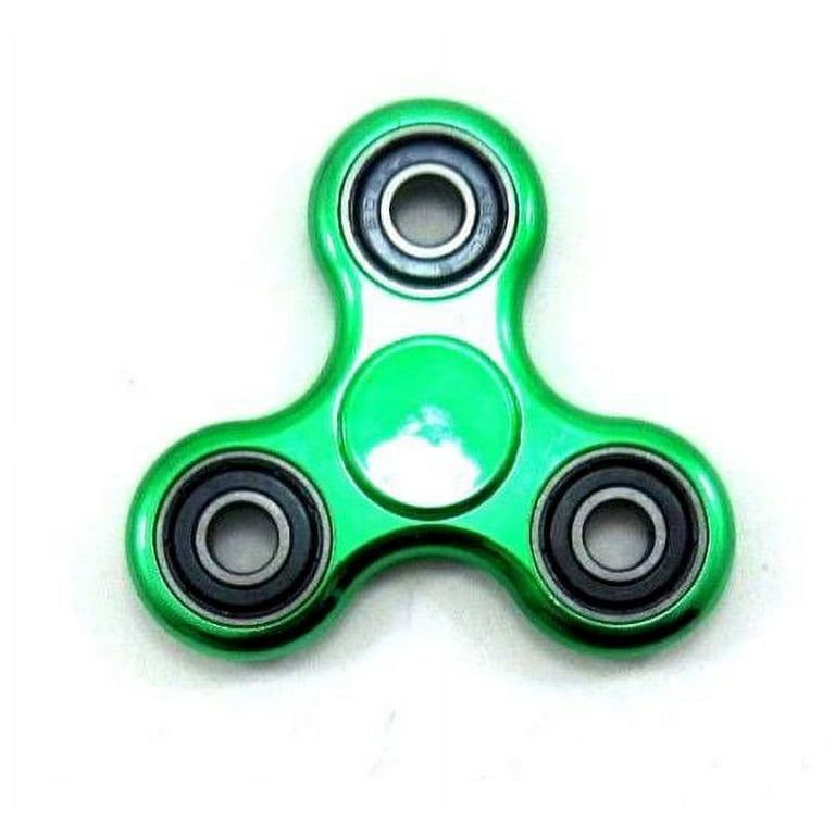 Tri Fidget Hand Spinner Metallic Green Color Toy Stress Reducer Ball  Bearing High Speed Spinners - May help with ADD, ADHD, Anxiety, and Autism  Adult