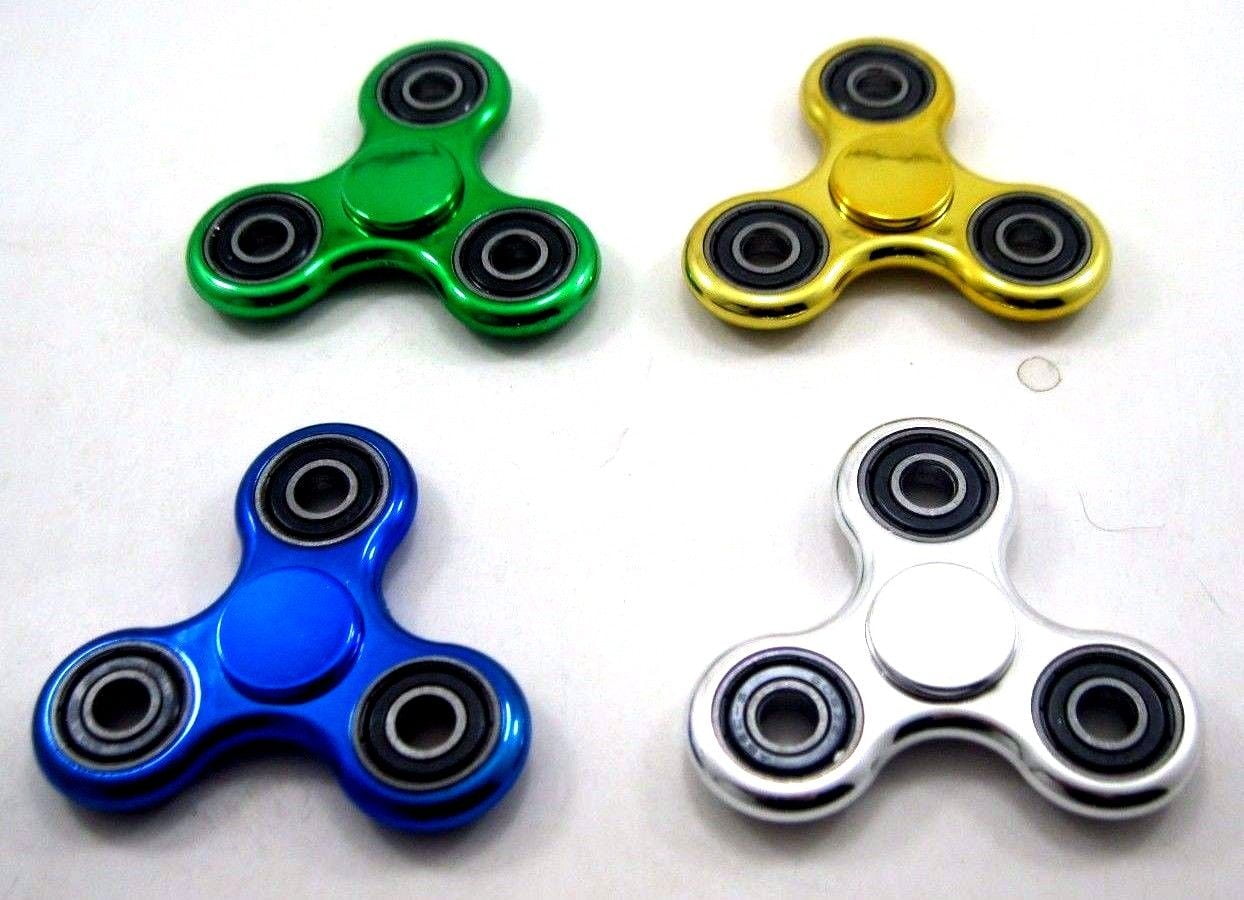 Tri Fidget Hand Spinner Metallic Metal Toy Stress Reducer Ball Bearing High Speed Spinners May help with ADD ADHD Anxiety and Autism. 1 piece