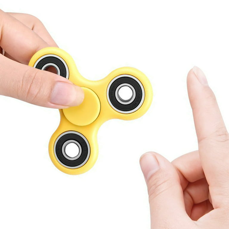 Tri Fidget Hand Spinner Toy - Stress Reducer EDC Focus Toy for Kids &  Adults - Relieves ADHD Anxiety and Boredom - Yellow