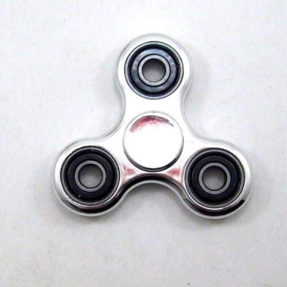 Tri Fidget Hand Spinner 2 Pieces Metallic Metal Toy Stress Reducer Ball  Bearing High Speed Spinners - May help with ADD, ADHD, Anxiety, and Autism  by