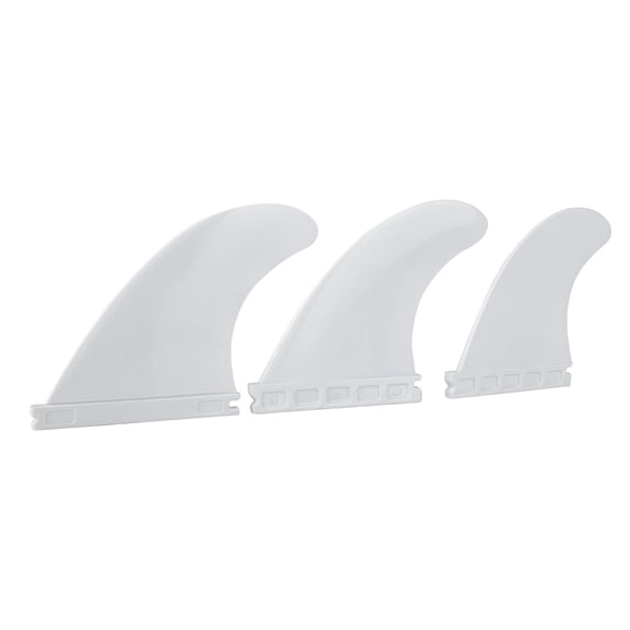 Tri Fin Thruster Set Nylon Plastic Surfboard Fins FCS G5 Size High Performance Waveboarding Water Board Fins - 3 Count / White