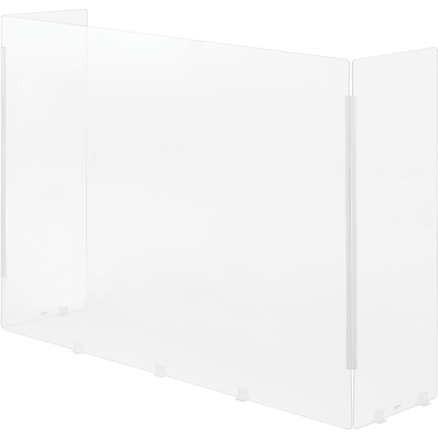 Clear Acrylic Tri-Fold Desk Shield, 40"W x 30"H