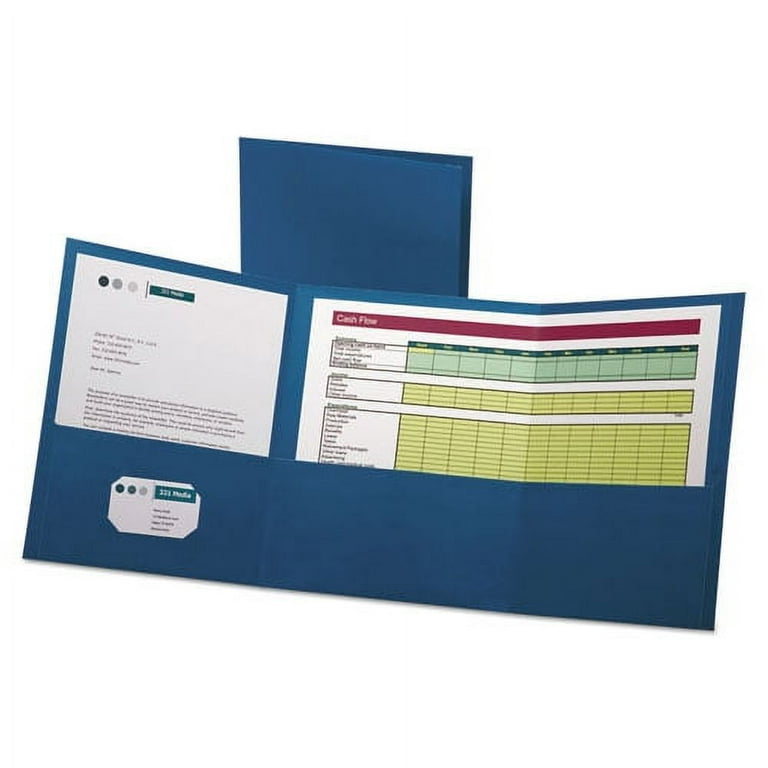 Tri-Fold Folder w/3 Pockets, 150-Sheet Capacity, 11 x 8.5, Blue, 20/Box Tri-Fold Folder w/3 Pockets, 150-Sheet Capacity, 11 x 8.5, Blue, 20/Box